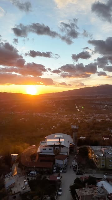 Kule Restaurant and Harbiye view at sunset